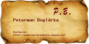 Peterman Boglárka névjegykártya